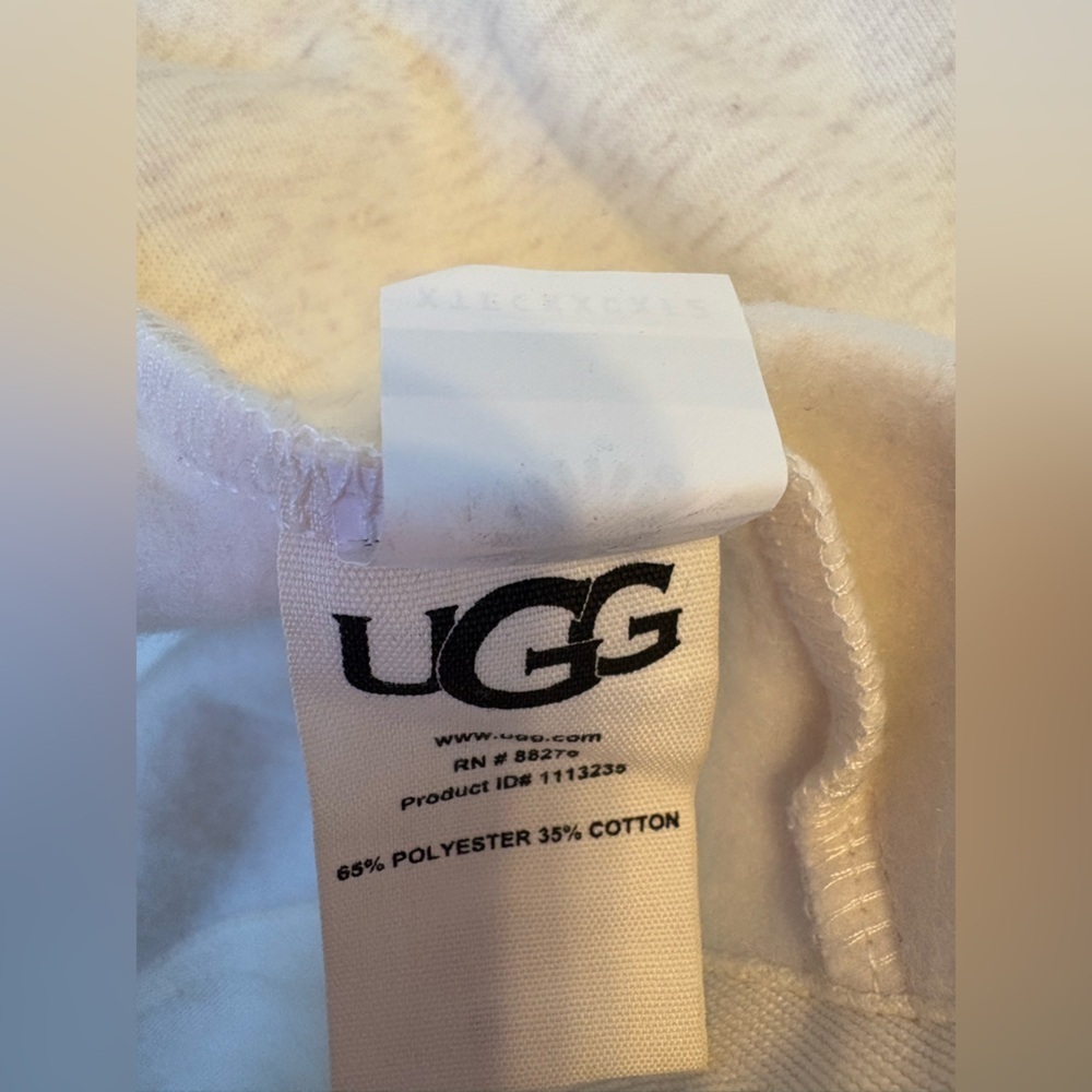 UGG Womans Janni Fleece Blanket Cardigan Size XS in Ivory, Soft Cotton Blend - Picture 14 of 16